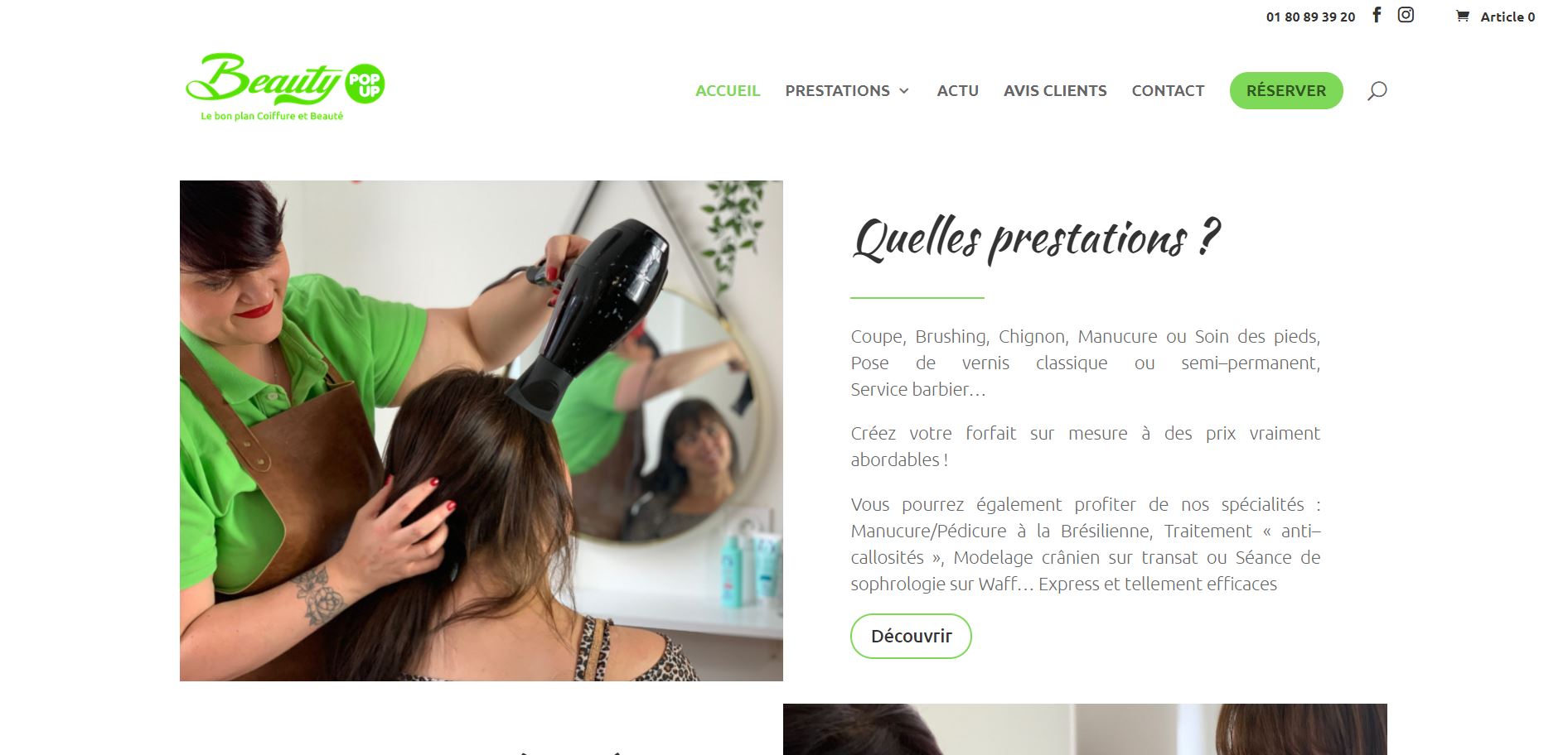 Création de site internet - Beauty Pop Up - Boulogne Billancourt